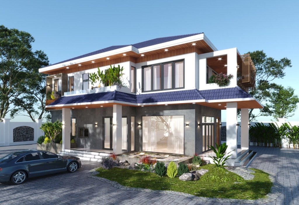 Phối màu sơn mặt tiền đẹp